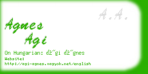 agnes agi business card